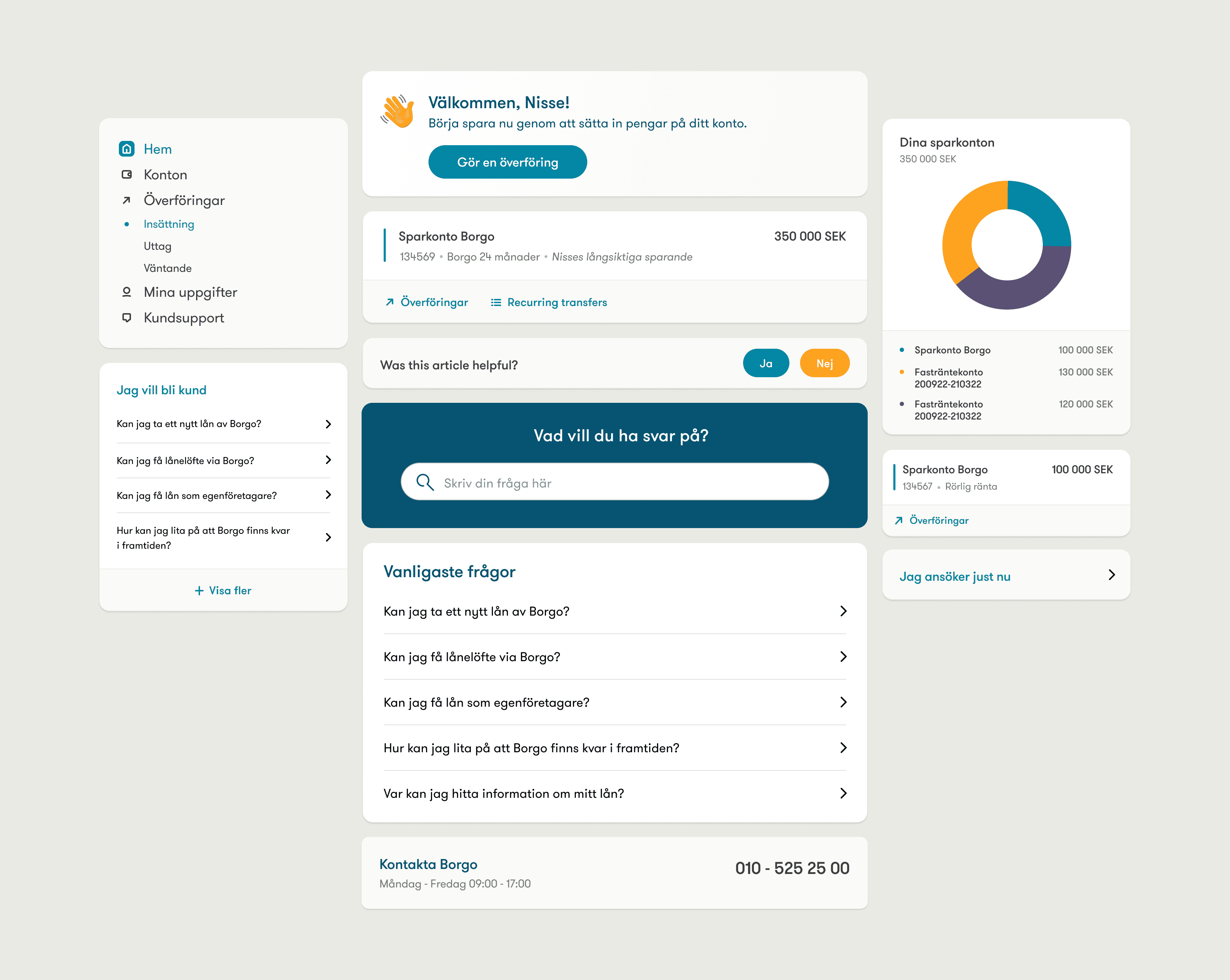 Some of the UI components designed and developed for Borgo